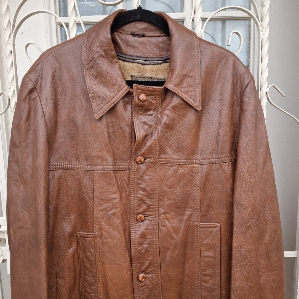 Vintage Cabretta Angel Skin by Grais Leather Vest Lined Jacket Men Size 42L - Picture 2 of 16